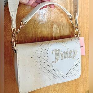 JUICY COUTURE Studded Chain Top Handle Retro Hobo Removable Crossbody Strap Y2K